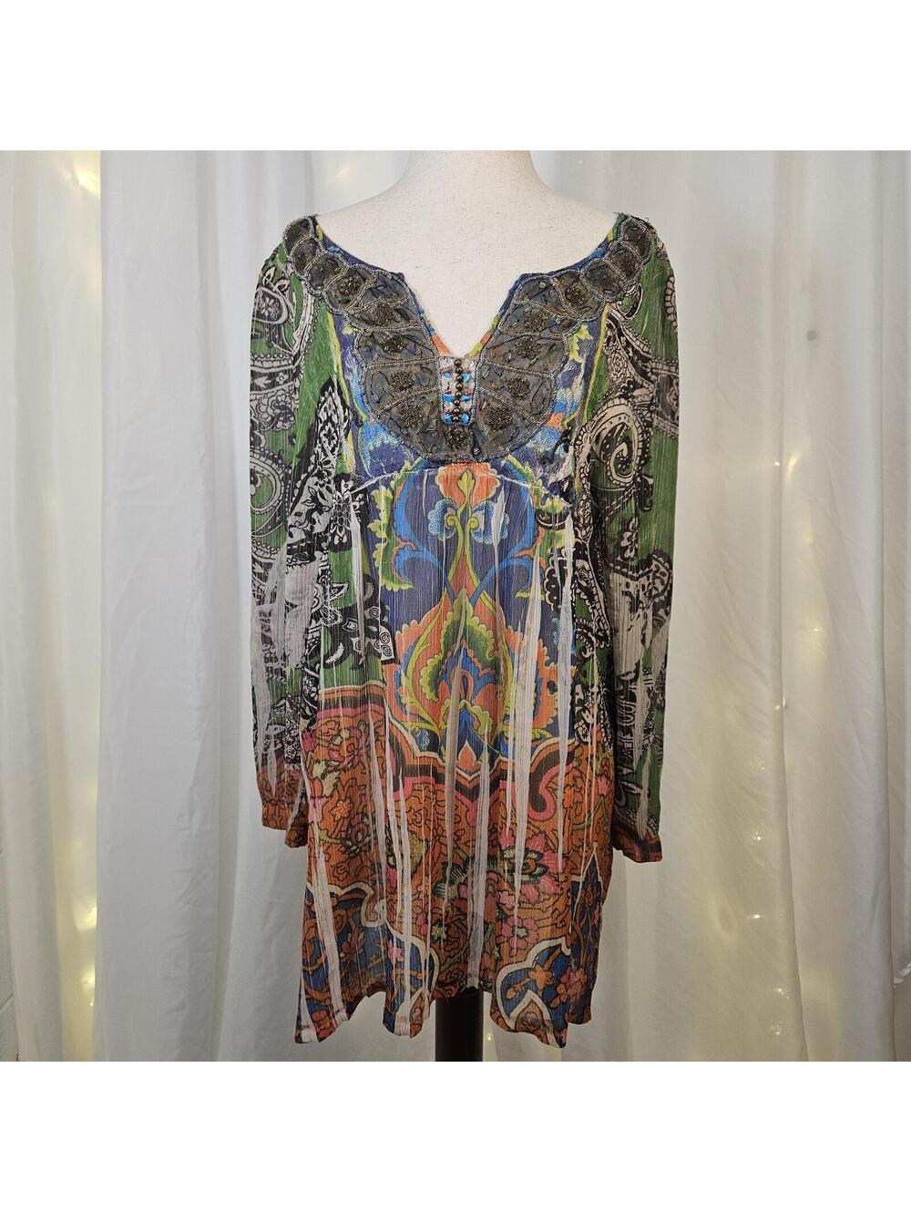 Vintage Sienna Rose by Mushka flowy top size xl